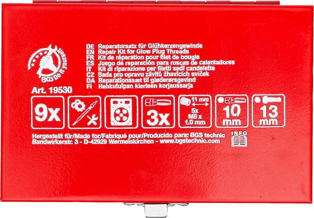 Kit de reparacion de rosca para bujias de precalentamiento M8 x 1,0