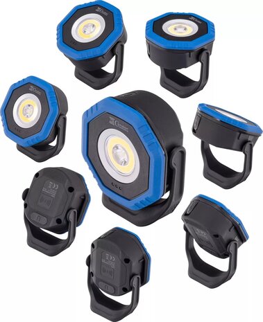 Proyector de bolsillo con carga inalambrica, COB-LED Twin Beam 2 en 1