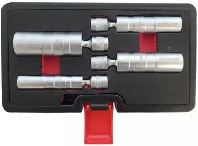 Juego de vasos para bujias 3/8 magneticos flexibles de 4 piezas