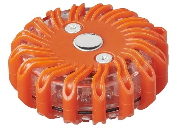 Disco de advertencia naranja con 16 LED
