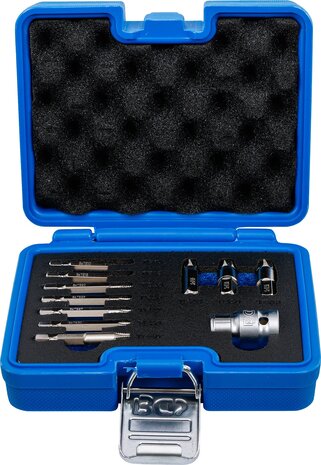 Juego de extractores de tornillos para perfil en T (para Torx) defectuoso T10 - T55 11 piezas