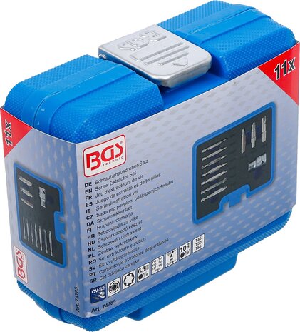Juego de extractores de tornillos para perfil en T (para Torx) defectuoso T10 - T55 11 piezas