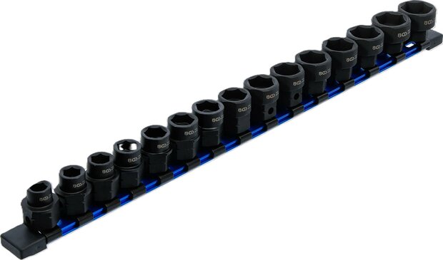 Juego de llaves de vaso de impacto hexagonal extra planas entrada (1/2) 10 - 24 mm 15 piezas