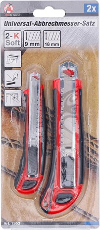 Juego de cuteres universales Anchura de la cuchilla 9 / 18 mm 2 piezas