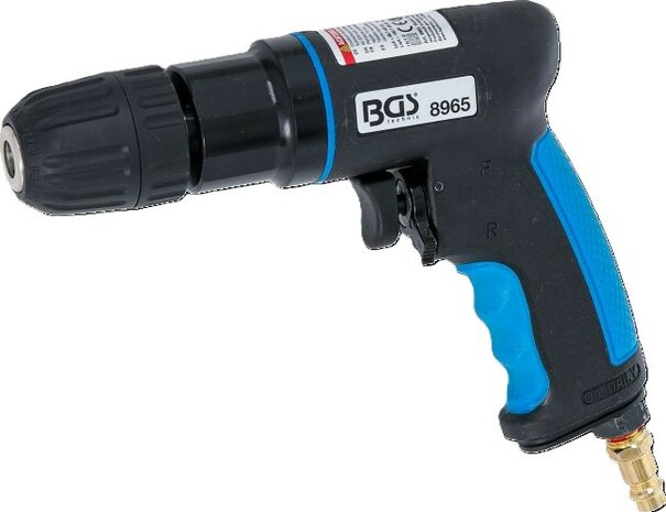 Taladro de aire con mandril de 10 mm sin llave, caja compuesta
