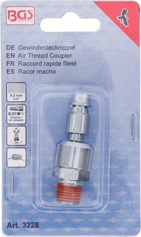 Racor macho 6,3 mm (1/4) rosca exterior