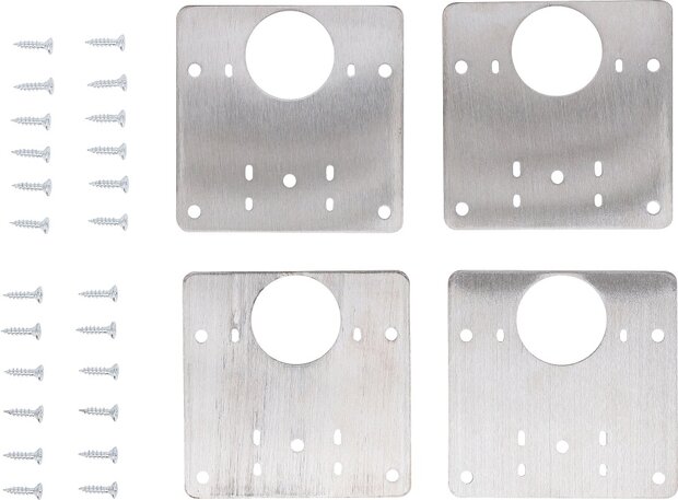 Juego de placas de reparacion de bisagras acero inoxidable 4 piezas