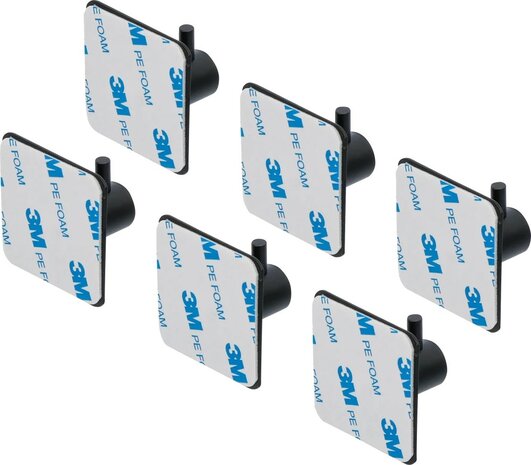 Juego de ganchos para toallas negro autoadhesiva 6 piezas