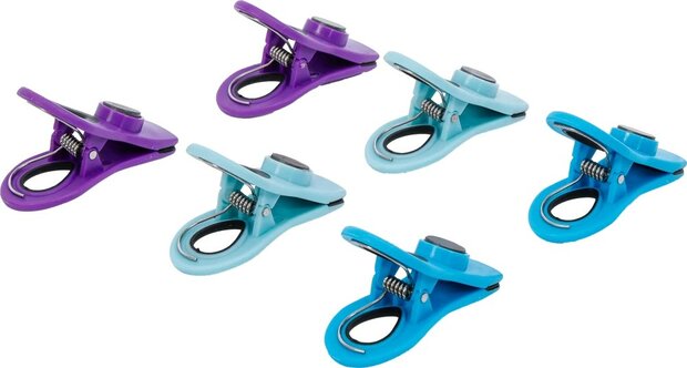 Juego de clips de cierre multiuso magnetico de colores 6 piezas