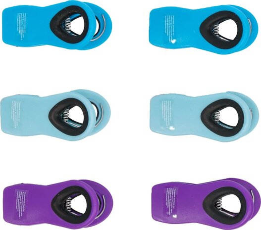 Juego de clips de cierre multiuso magnetico de colores 6 piezas