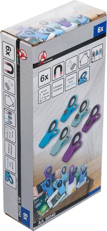 Juego de clips de cierre multiuso magnetico de colores 6 piezas