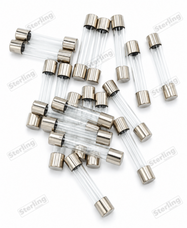 Sterling Surtido de fusibles de vidrio de soplado rapido 0,5A- 15A 180 unidades