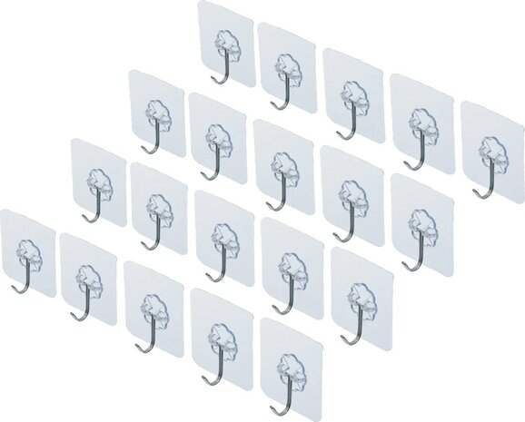Juego de ganchos adhesivos transparentes autoadhesiva 20 piezas