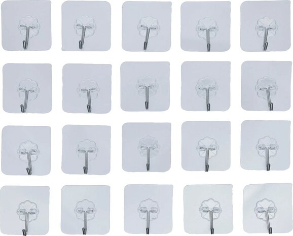 Juego de ganchos adhesivos transparentes autoadhesiva 20 piezas
