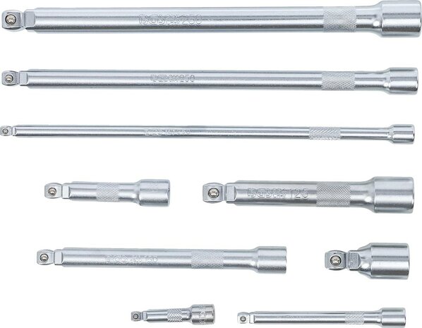 Juego de extensiones basculantes 6,3 mm (1/4), 10 mm (3/8), 12,5 mm (1/2) 9 piezas