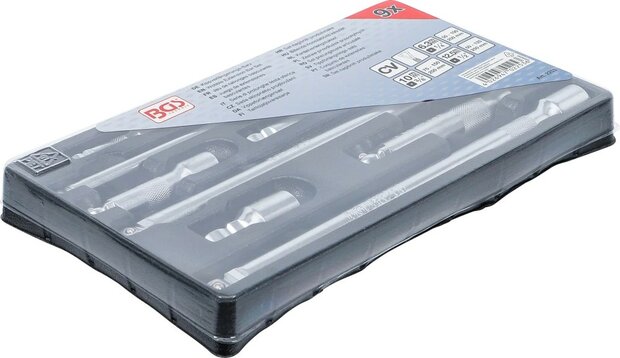Juego de extensiones basculantes 6,3 mm (1/4), 10 mm (3/8), 12,5 mm (1/2) 9 piezas