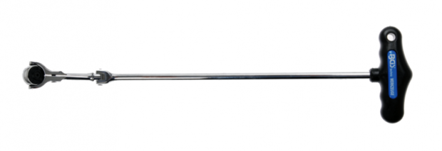 Carraca articulada con mango en T, inclinable cuadrado exterior (1/4)