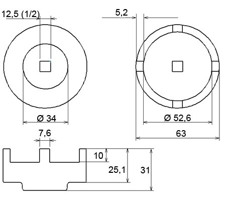 Llave de vaso almenada para rotulas para Mercedes-Benz Clase M