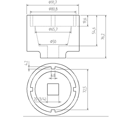 Llave almenada para transmisión para Scania 72/80 mm