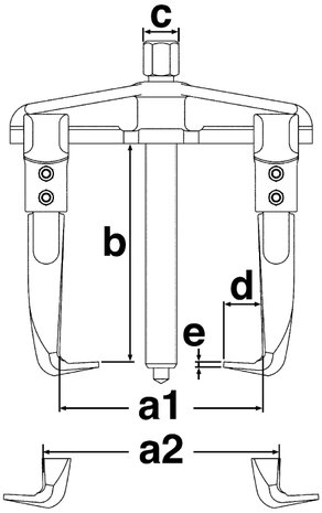 Poulietrekker universal-dos brazos 158mm