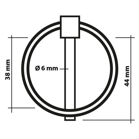 Pasador de chaveta de 6 mm con anillo