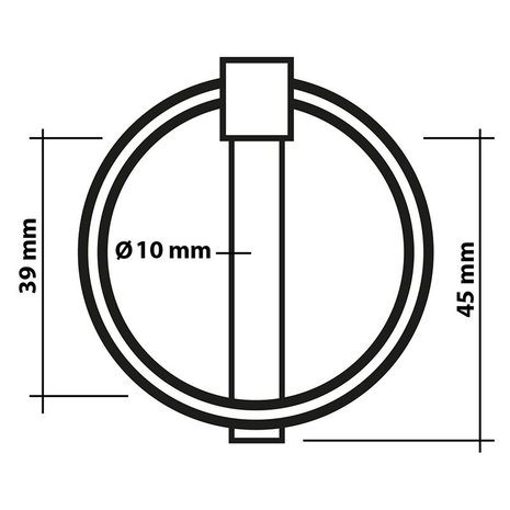 Pin pasador de enganche de 10mm con anillo