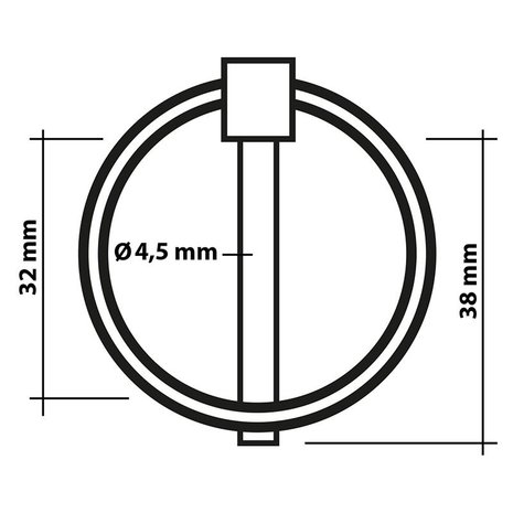 Pin pasador de enganche de 4,5mm con anillo piezas x2 