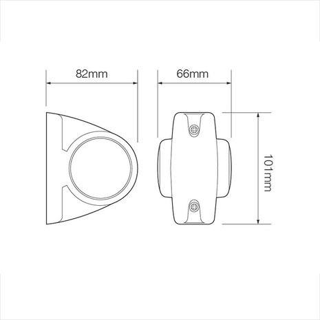 Luz de ancho 12 24V rojo blanco naranja 101x82mm LED