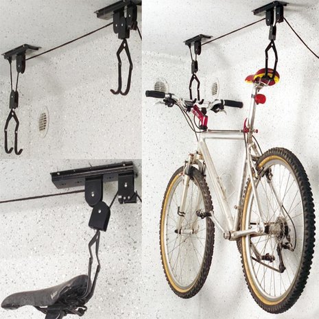 Elevador para bicicleta montada en el techo