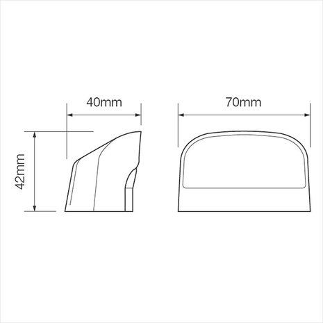 Luz para la matrícula de 12/24V y LED de 70x42mm 2P. Para 343871/72