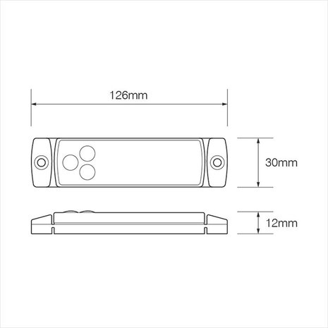 Luz roja para posición trasera de 12/24V y LED de 126x30mm