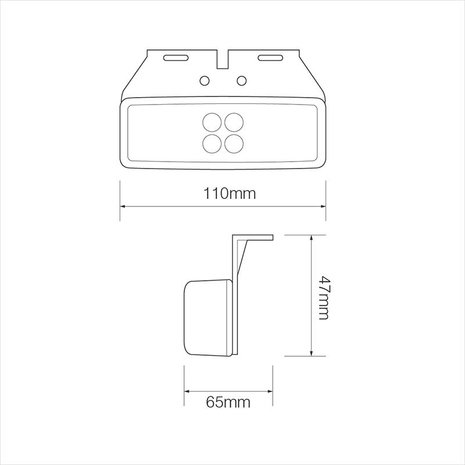 Lampara de galibo 12 24V blanca 110x40mm LED con soporte