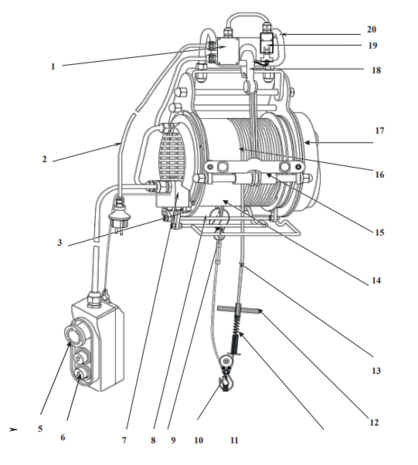 Polipasto eléctrico 400/800kg