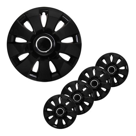 Tapa de ruedas Aura negro de 15 pulgadas x4 piezas
