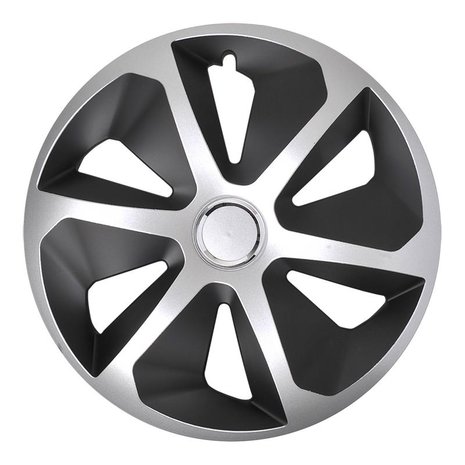 Tapa de ruedas Roco plateado/negro de 13 pulgadas x4 piezas