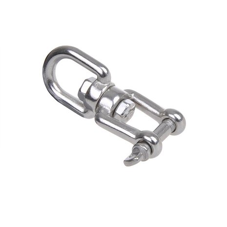 Grillete giratoria 6 mm, RVS AISI 316, ojo - tenedor, 1.350 daN