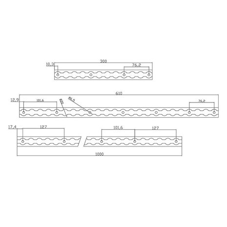 Raíl de carga de aluminio 30cm