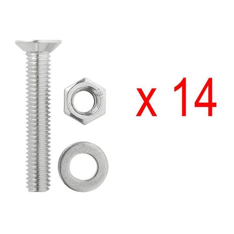 Juego de rieles de encuadernacion de aluminio 2x60cm  6 piezas