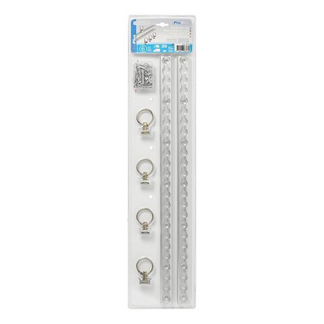 Juego de rieles de encuadernacion de aluminio 2x60cm  6 piezas