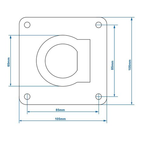Ojal de amarre simple 105x105mm