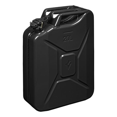 Jerry can 20L metal black UN- & TuV/GS-approved