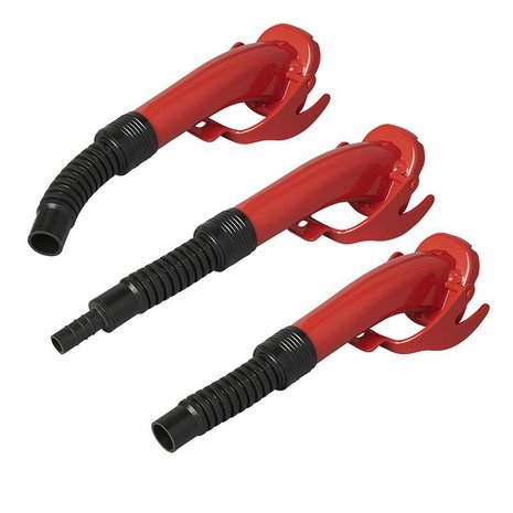 Spout metal red flexible suitable for petrol and diesel