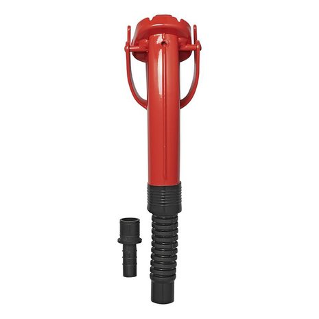 Pico vertedor metalico rojo flexible apto para gasolina y diesel