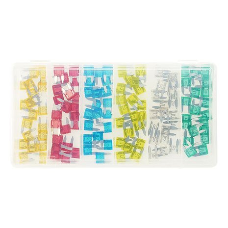 Mini fusibles de cuchilla surtidos 120 piezas en caja de plastico
