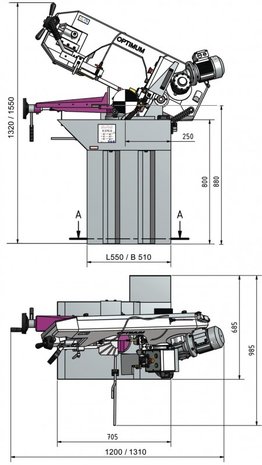 Sierra estacionaria de diámetro 170mm - 400V