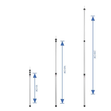 Poste telescopico para tienda de campana  3 piezas  93-230 cm (juego de 2)