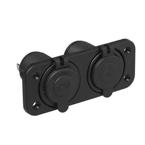Kit de empotrar: Toma DIN + puerto USB doble tipo A 2x2100mA