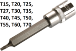 Punta de vaso longitud 100 mm entrada 12,5 mm (1/2) perfil en T (para Torx)