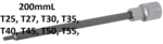 Punta de vaso longitud 200 mm entrada 12,5 mm (1/2) perfil en T (para Torx)
