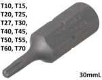 Bit 8 mm (5/16) hexagono externo perfil T (para Torx) T10